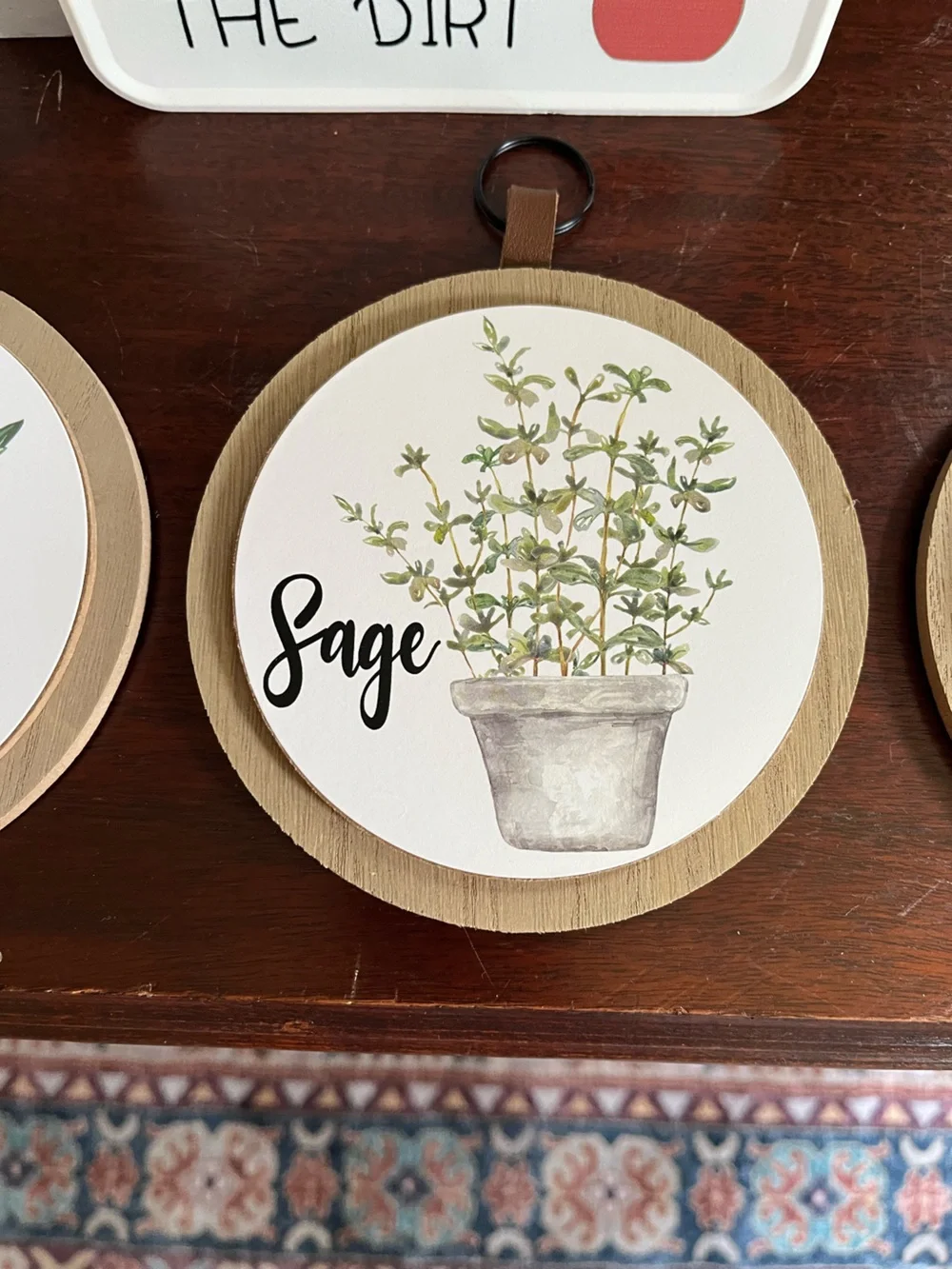 Gardeners Collection. One small gardener metal sign & Set of 3 Herb Signs